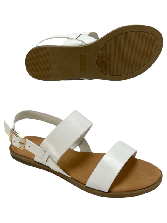 Journee Collection Shoes - Journee Collection Lavine White Faux Leather Womens Slingback Sandals Size 7W